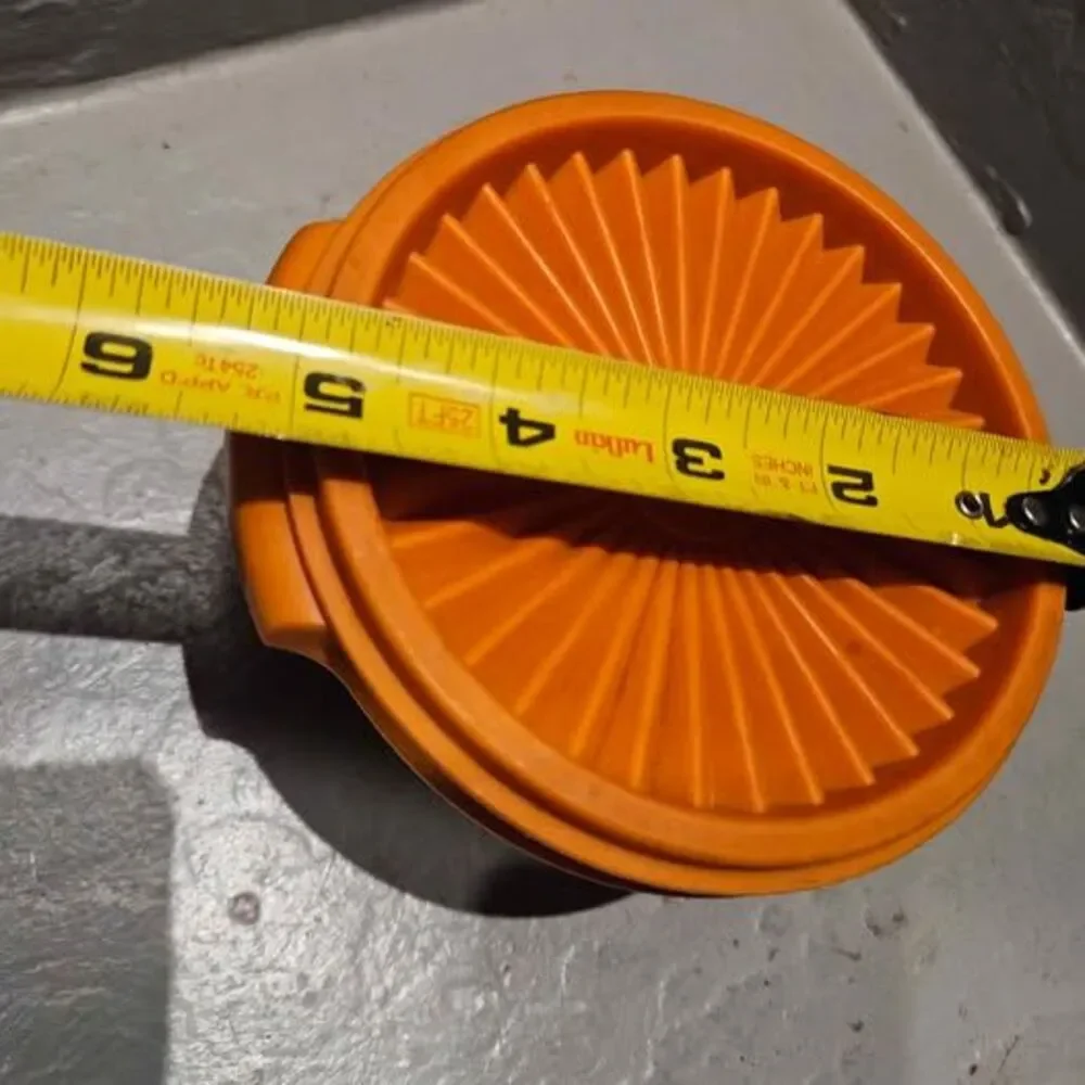 Vintage Orange Tupperware Wonderlier Bowl with Sunburst Lid